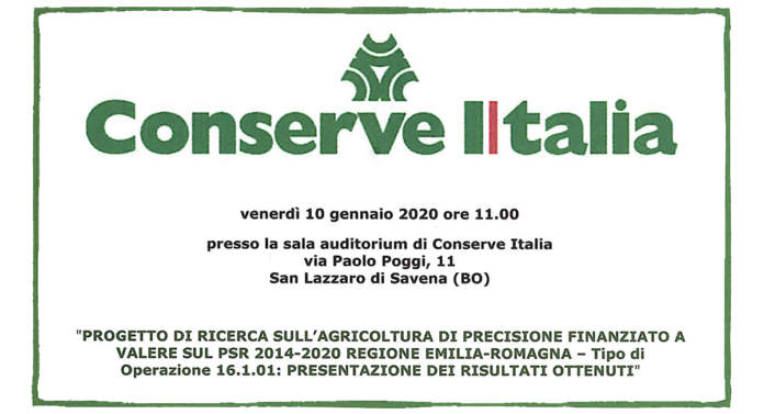 Conserve Italia organizza convegno su agricoltura di precisione