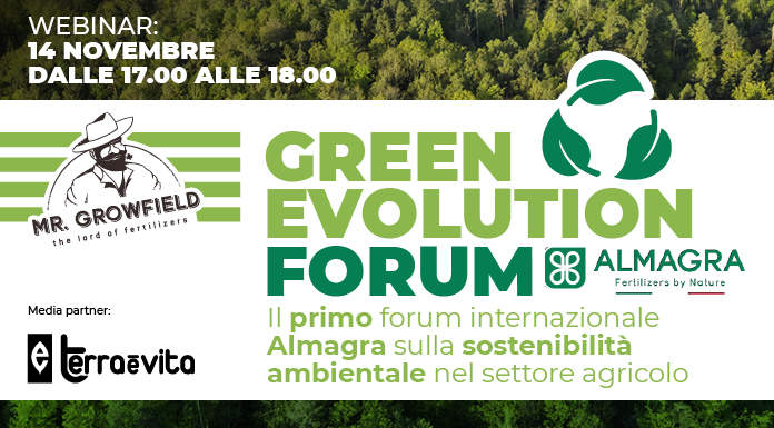 Webinar: Green evolution forum, primo forum internazionale Almagra sulla sostenibilità ambientale nel settore agricolo